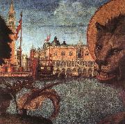 CARPACCIO, Vittore The Lion of St Mark (detail) oil painting on canvas